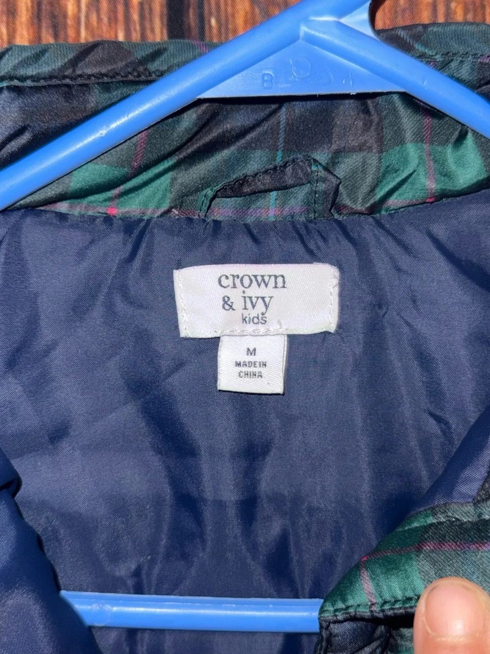 Crown & Ivy Quilted Plaid Puffer Vest